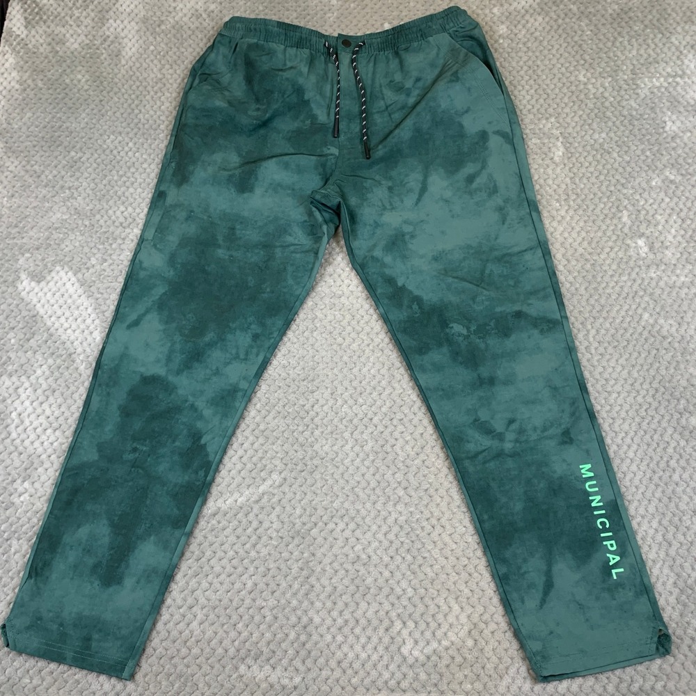Municipal Sport Utility Gear‎ Mens L Green Tie Dye Jogger Pants Active Athletic